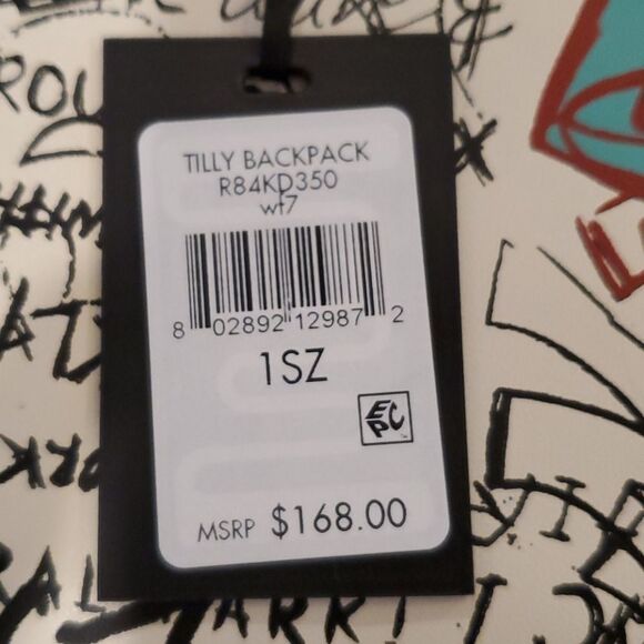 DKNY Tilly graffiti print  backpack in cream w/graffiti print, new with tags! - Picture 8 of 14